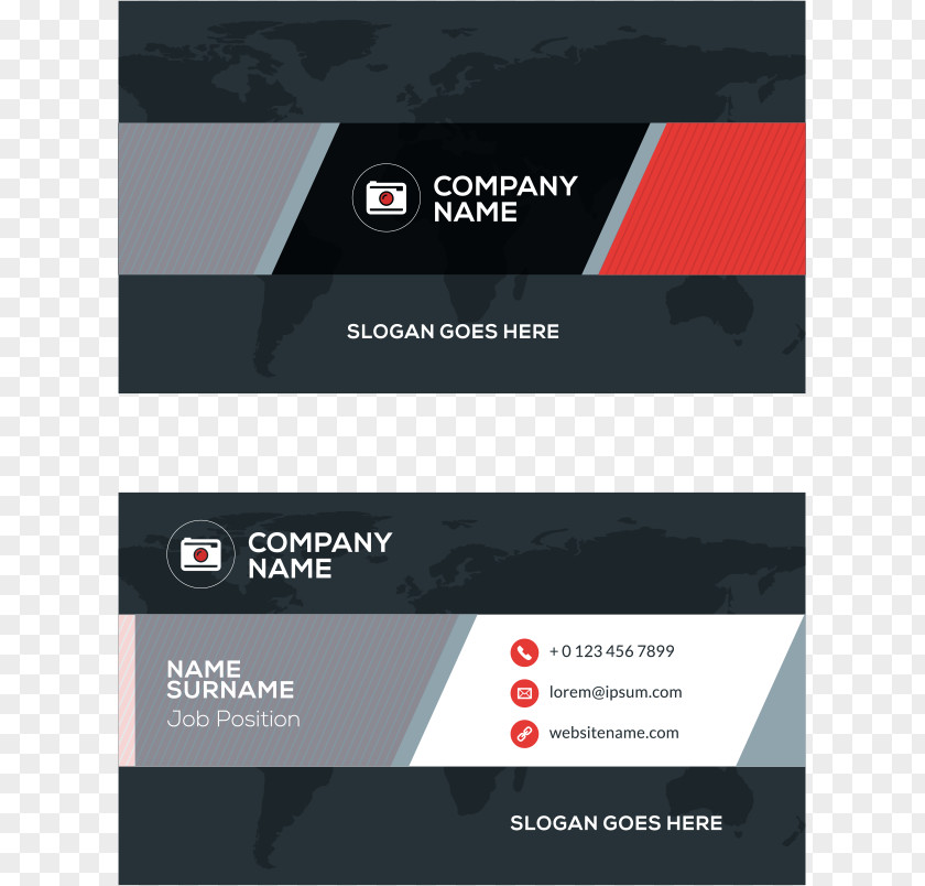 Vector Red Smudge Simple Business Cards PNG
