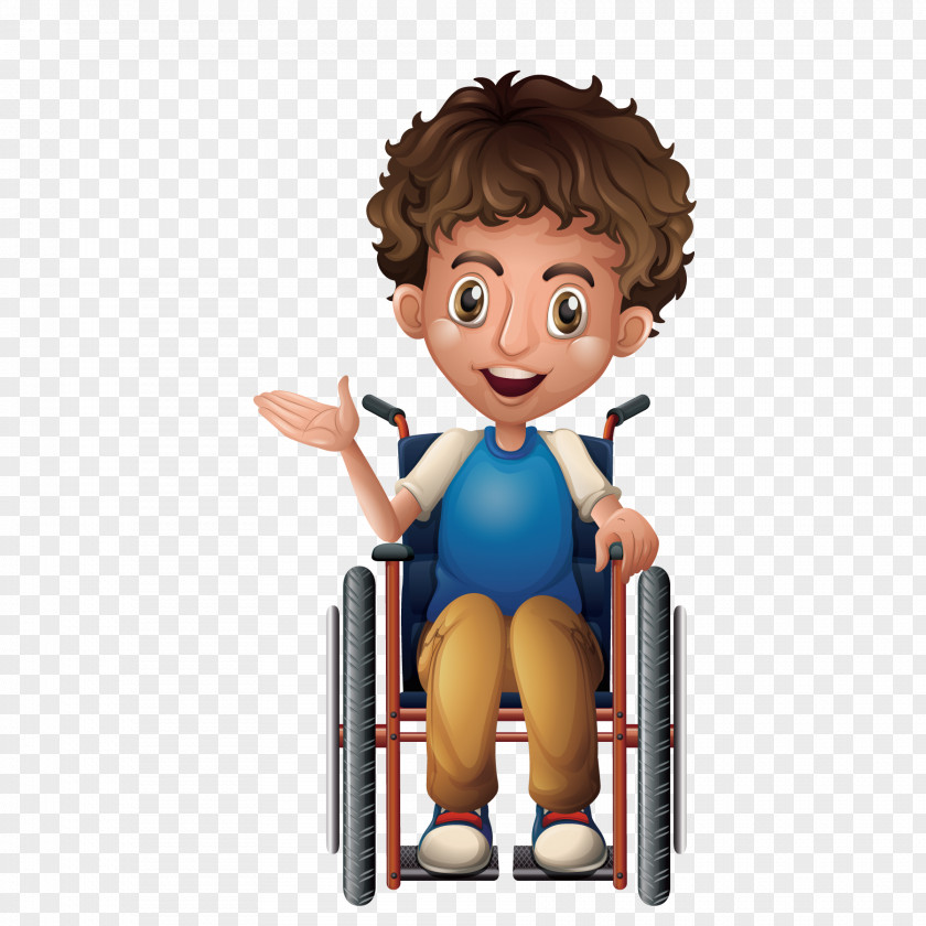 A Small Boy On Wheelchair Child Illustration PNG