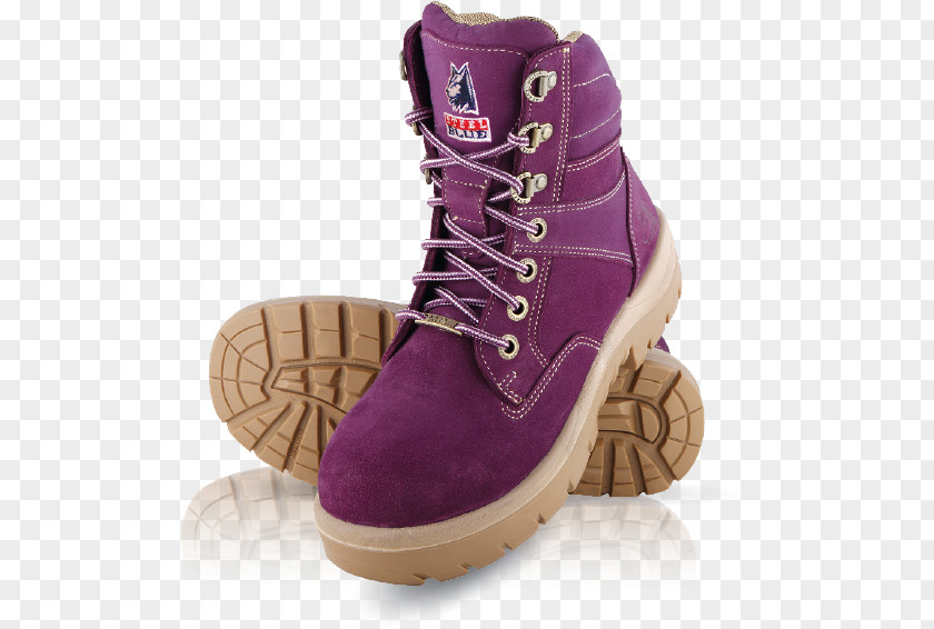 Boot Steel-toe Cap Workwear Purple PNG