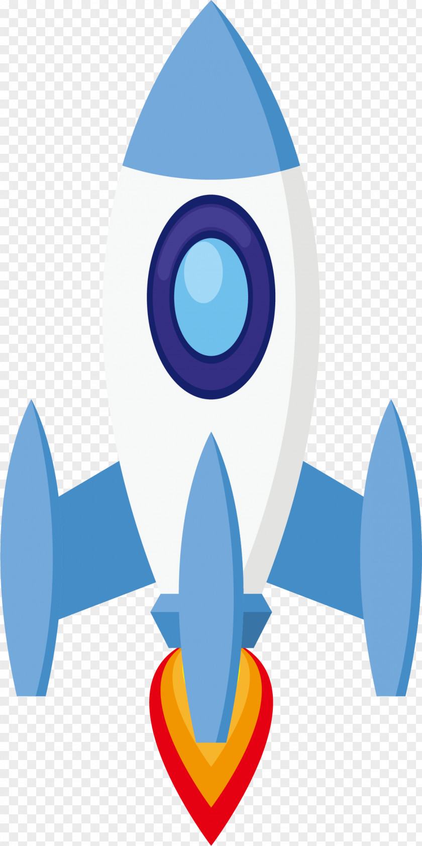 Cartoon Blue White Rocket Spacecraft Drawing PNG