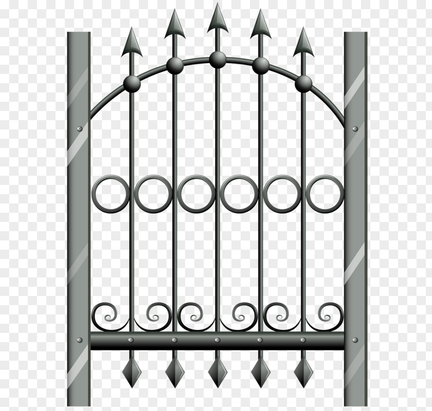 Fence Pattern Metal Gate Wrought Iron Door PNG