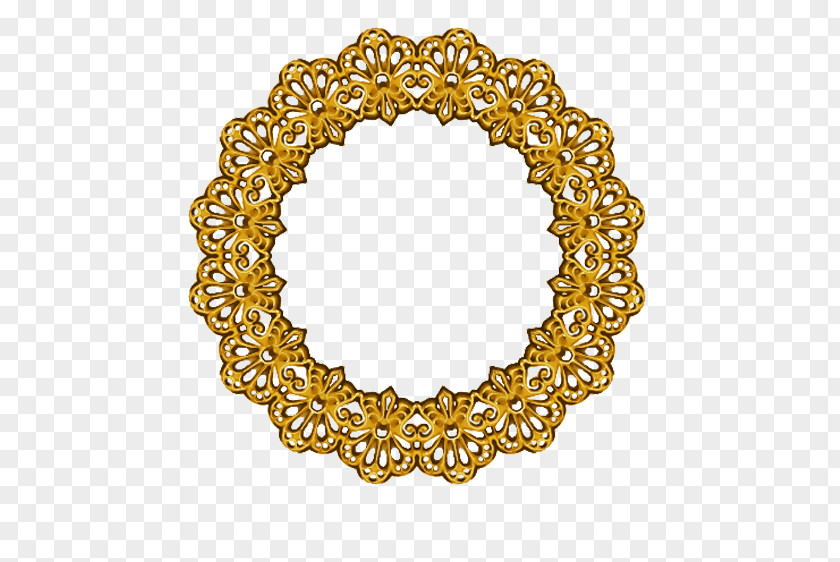 Continental Gold Ring Picture Frame Pattern PNG