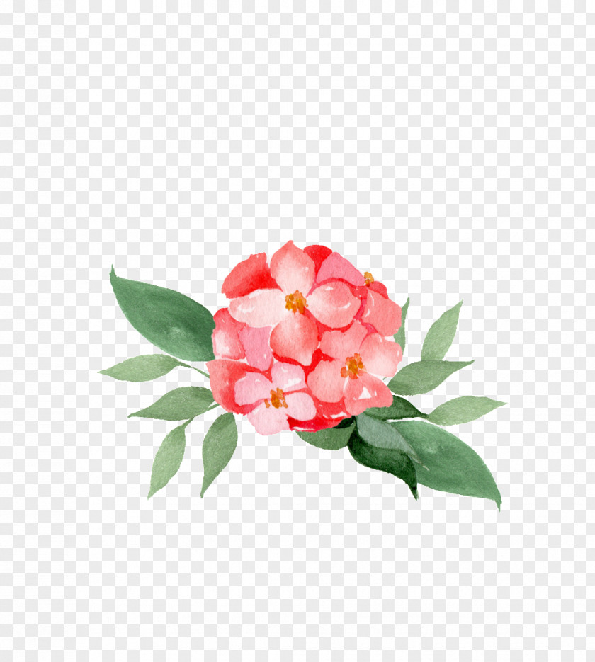 Hydrangea Artificial Flower Watercolor Pink Flowers PNG