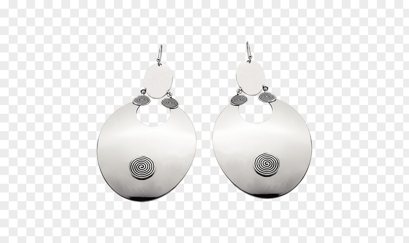 Silver Earring White PNG