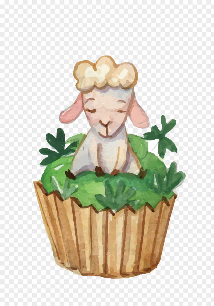 Illustration Sheep Easter Bunny Cake Cupcake Birthday PNG