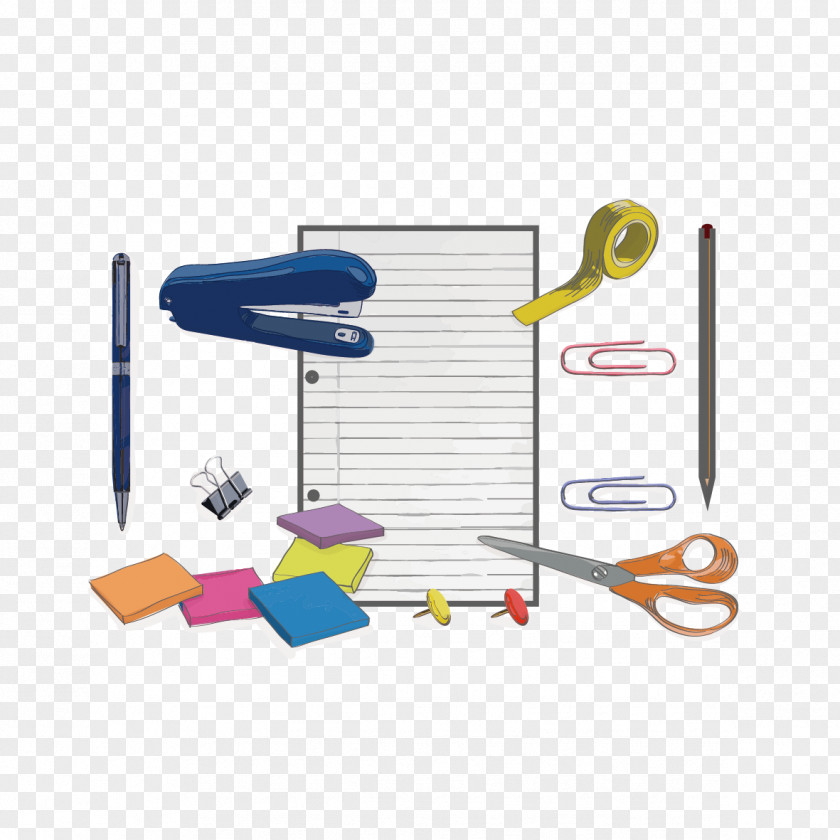 Creative Work Office Elements Paper Stationery Supplies PNG