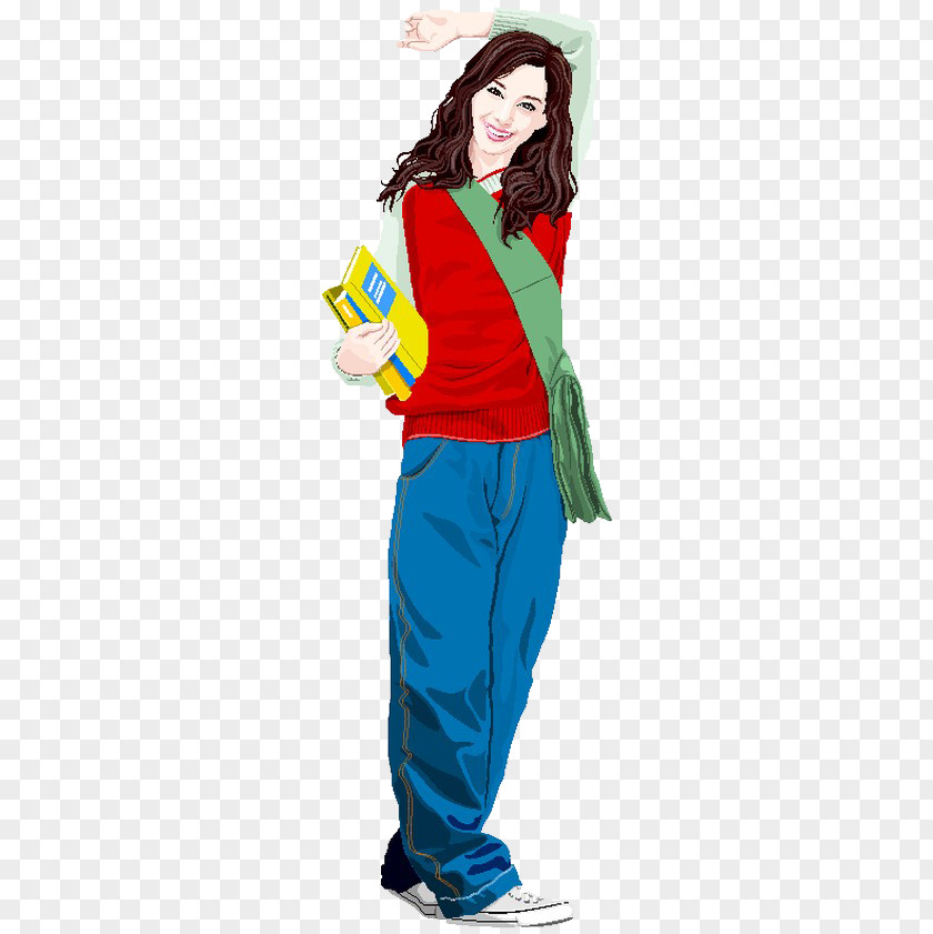 Laughing Female Student Cartoon Graphic Design Clip Art PNG