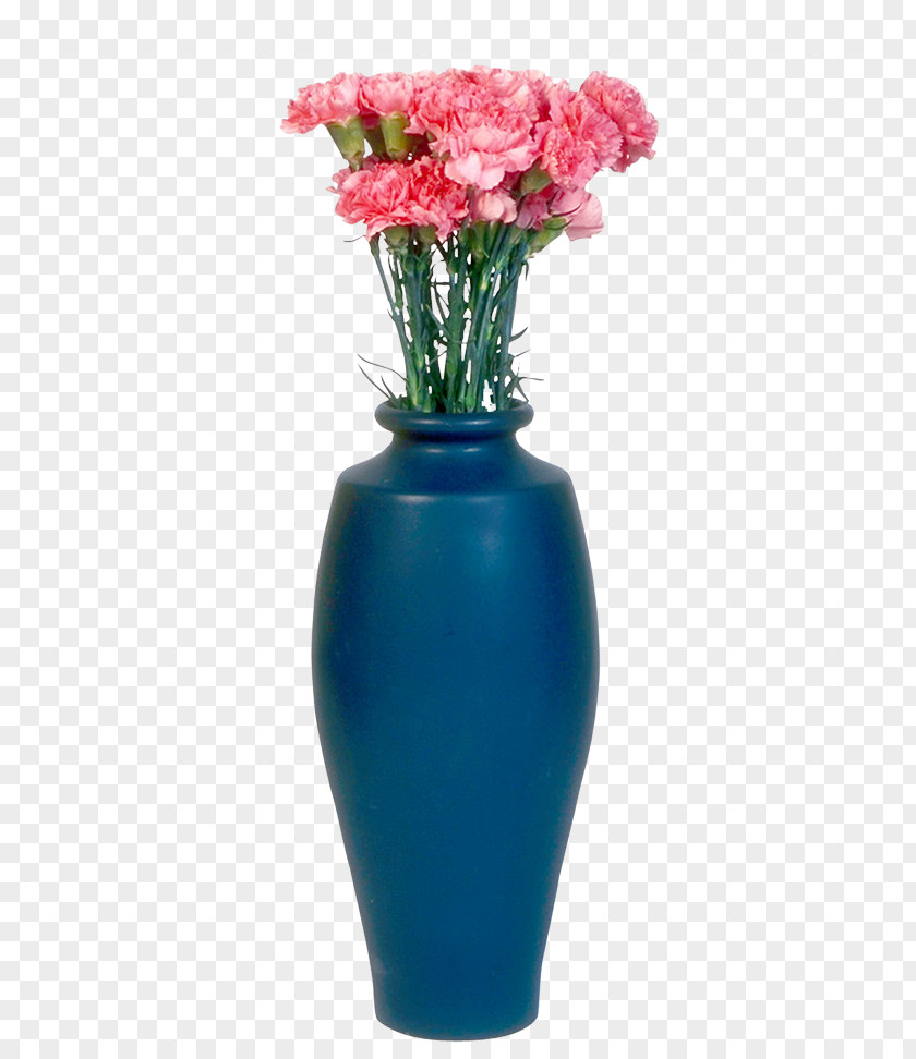 Vase Cut Flowers Cobalt Blue PNG