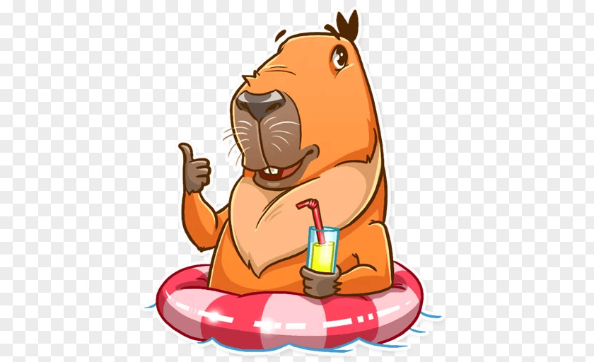 Capybara Banner Telegram Sticker Clip Art PNG