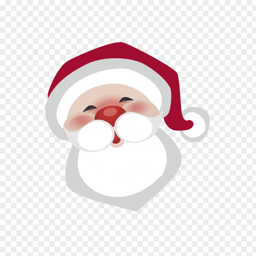 Cartoon Santa Head Vector Claus Christmas PNG