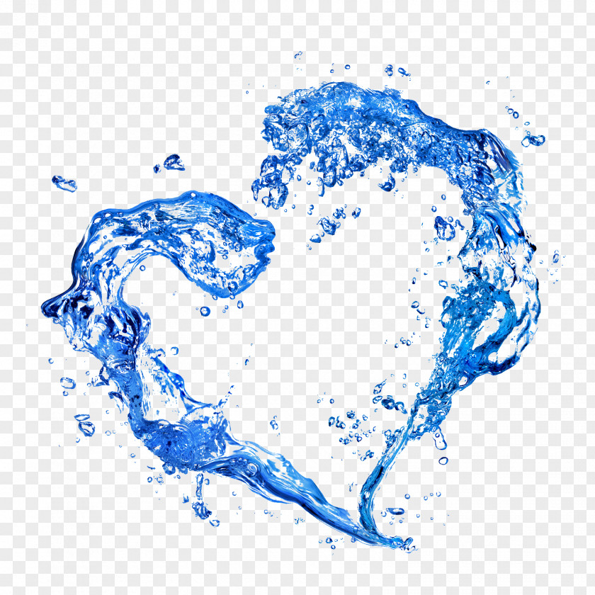 Water Elemental Heart Drop PNG