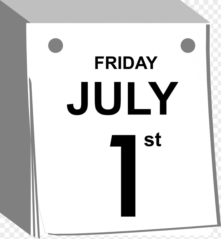 Calendar Clip Art 1 July Date Abreißkalender PNG
