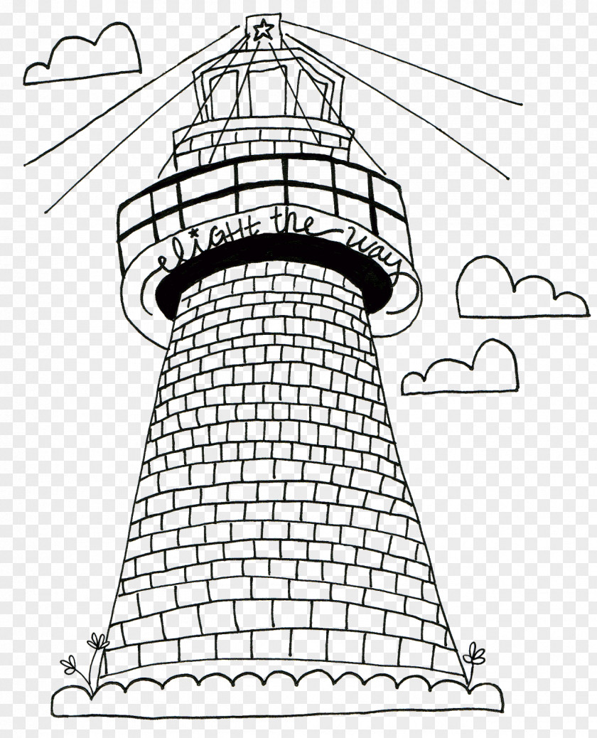 Light Drawing Lighthouse Coloring Book PNG