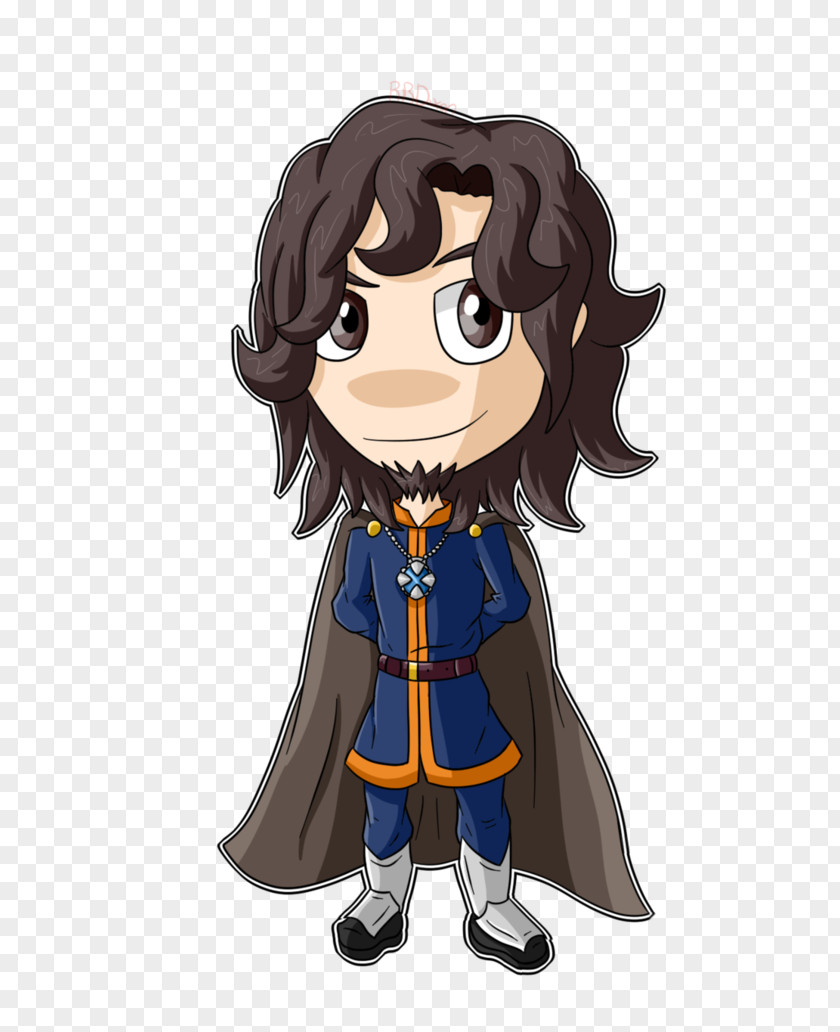 Lord Mobile Brown Hair Cartoon Figurine Character PNG