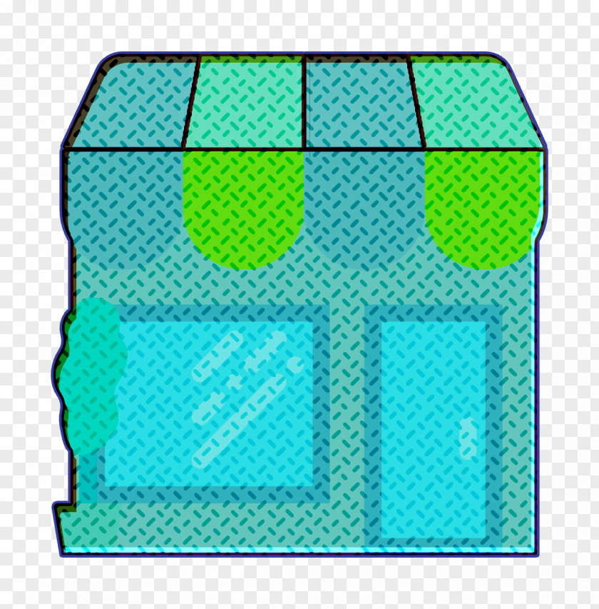 Rectangle Turquoise Business Icon Store Shop PNG
