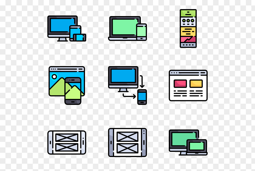 Responsive Design Web Handheld Devices Mobile Phones Icon PNG