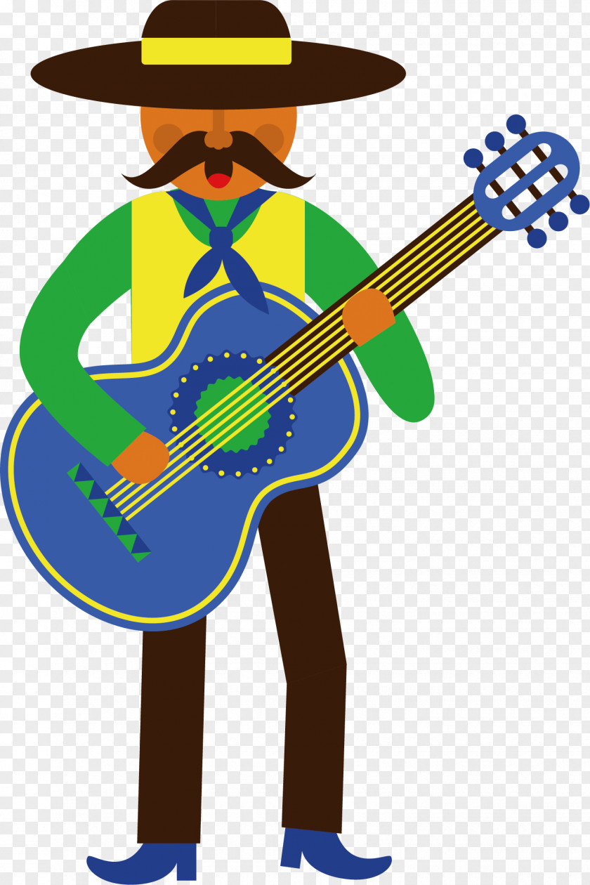 A Vector Guitar Player Brazil Carnival In Rio De Janeiro Icon PNG