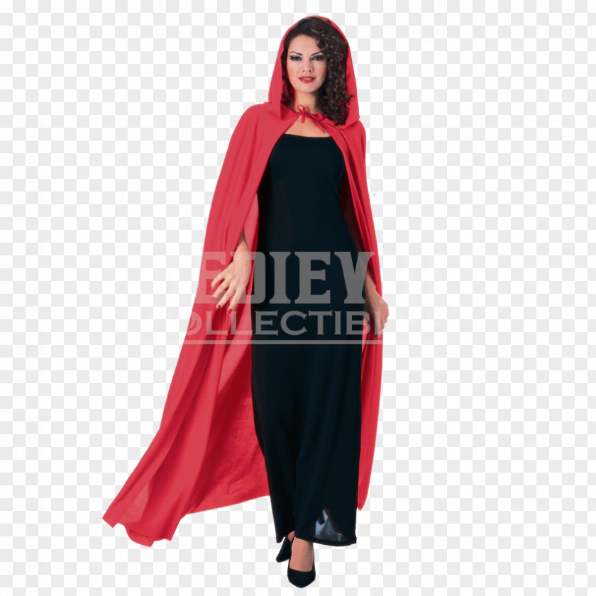 Red Cape Robe Costume Cloak Hood PNG
