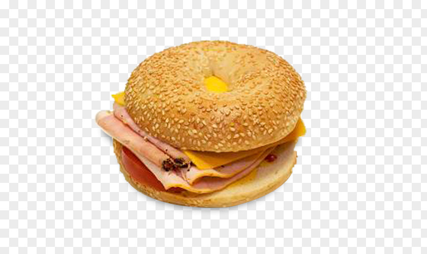 Bagel Breakfast Sandwich Ham And Cheese Cheeseburger PNG