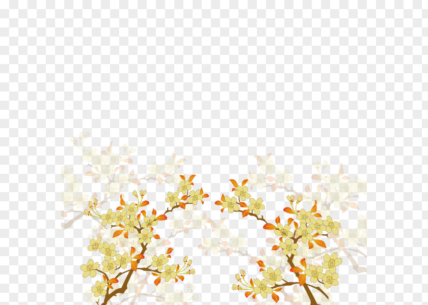 Watercolor Flowers Petal Yellow PNG