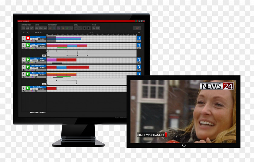 News Studio Computer Monitors Software User Interface ChyronHego Corporation PNG