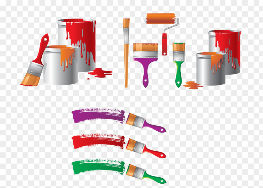 Paint Painting Bucket Rollers PNG