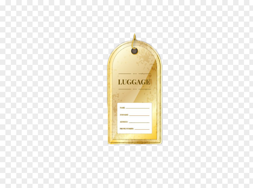 Golden Luggage Tag Baggage Bag Suitcase PNG