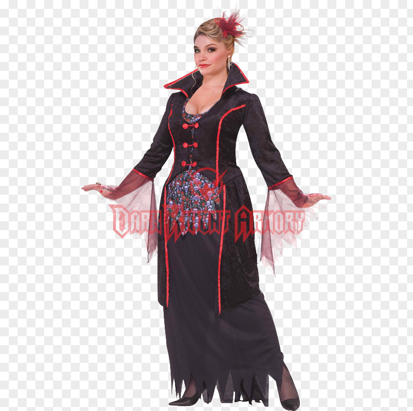 Halloween Lady Von Blood Vampira Costume Adult Plus Disguise Dress PNG