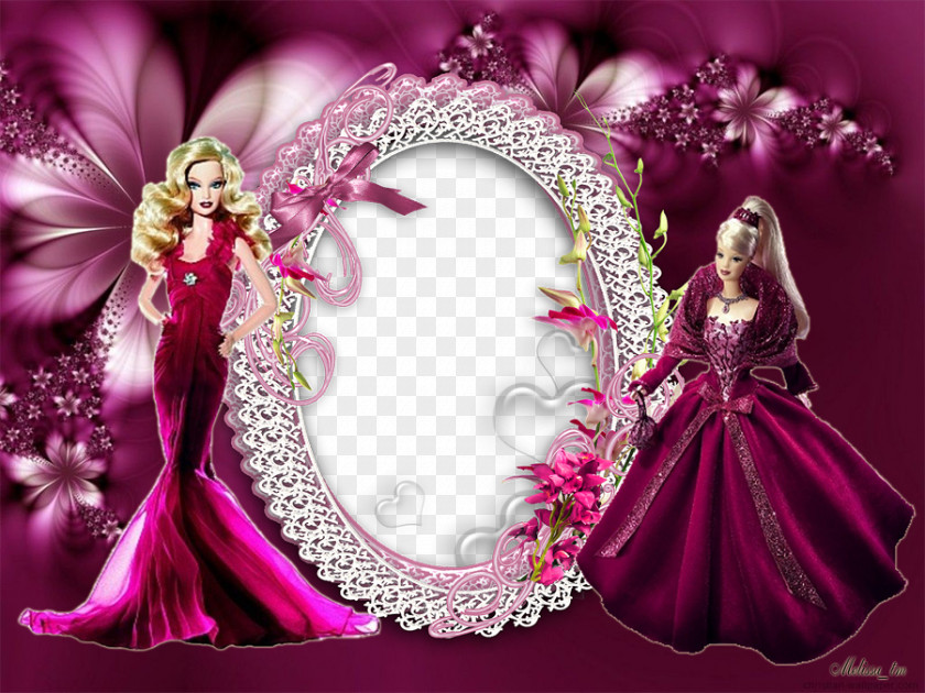 Barbie Background Frame Border Flower Rose Valentines Day Wallpaper PNG