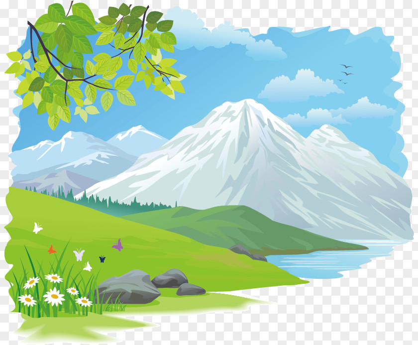 Beautiful Scenery Drawing Clip Art PNG