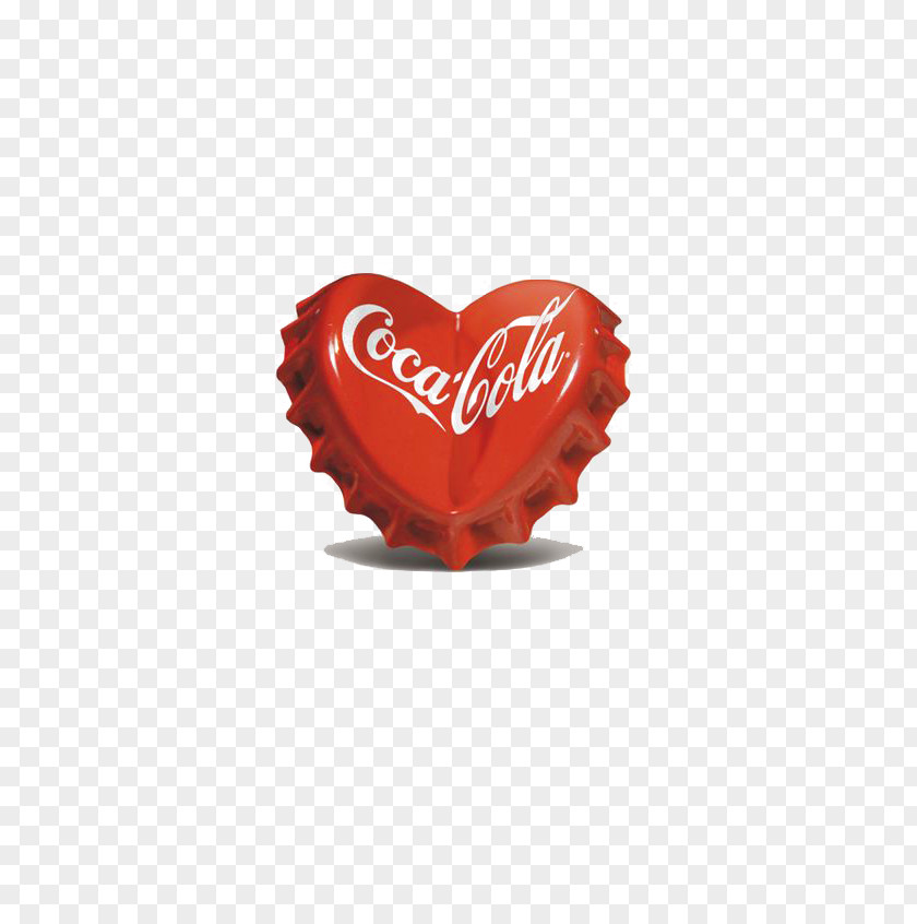 Heart-shaped Bottle Of Coca-Cola Soft Drink Advertising PNG