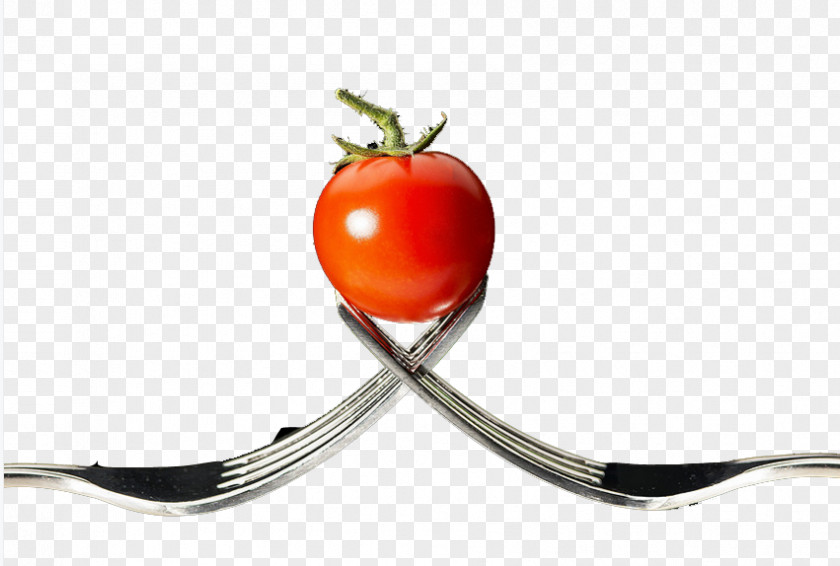 Tomato On The Knife And Fork Juice Fruit Vegetable PNG