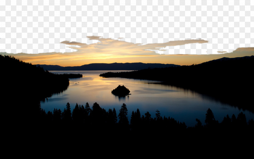 United States Lake Tahoe Emerald Bay State Park Lassen Peak Crater Wallpaper PNG