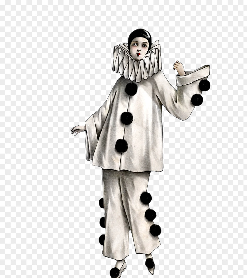 Clown Pierrot Columbina Harlequin Costume PNG