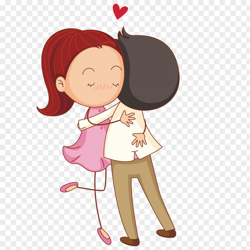 Embrace The Couple Hug Cartoon Drawing Illustration PNG