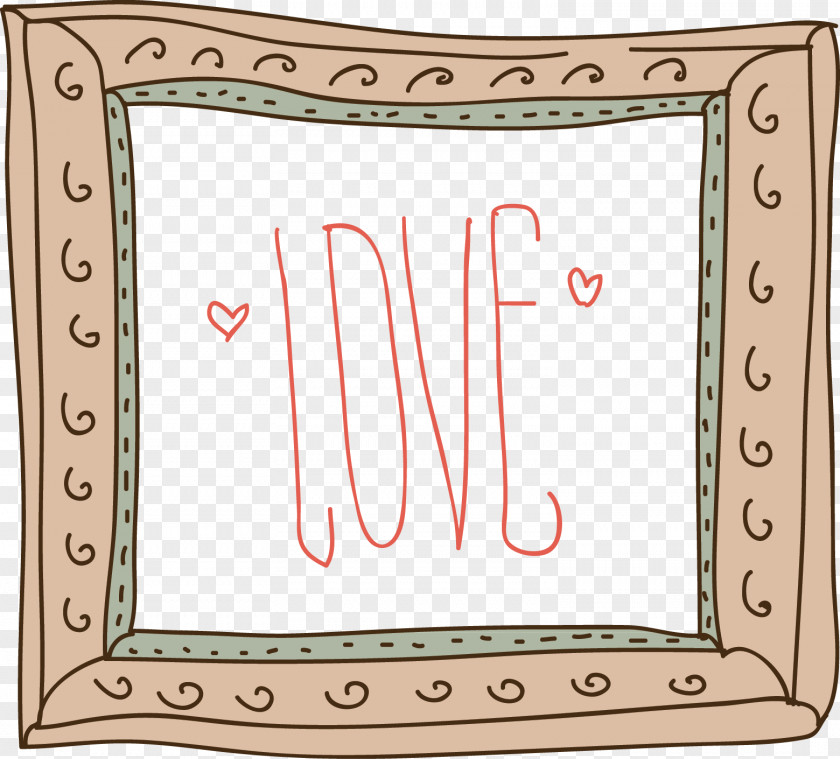 Love Frame Wedding Invitation Cartoon PNG