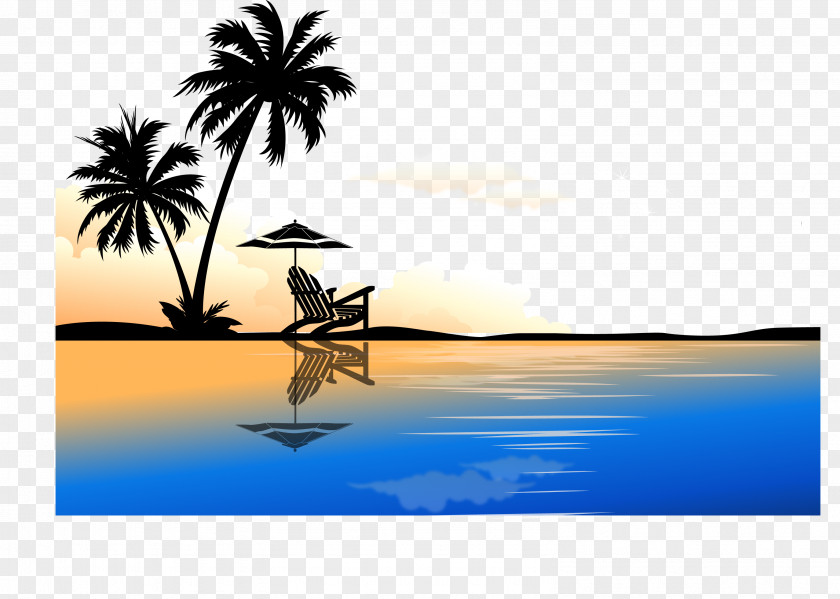 Sunshine Beach Arecaceae Euclidean Vector Tree Clip Art PNG