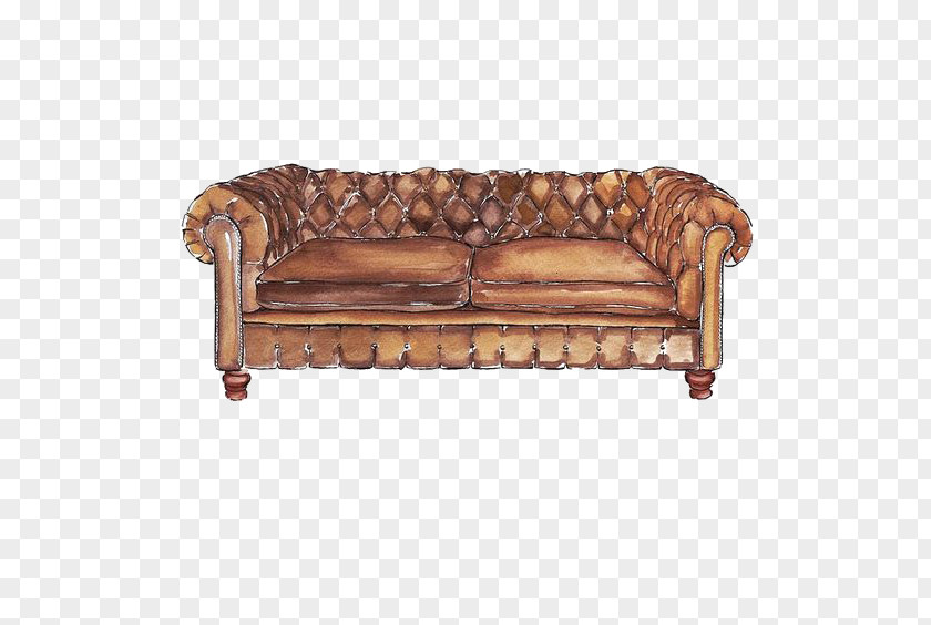 European Sofa Drawing Furniture Loveseat Illustration PNG