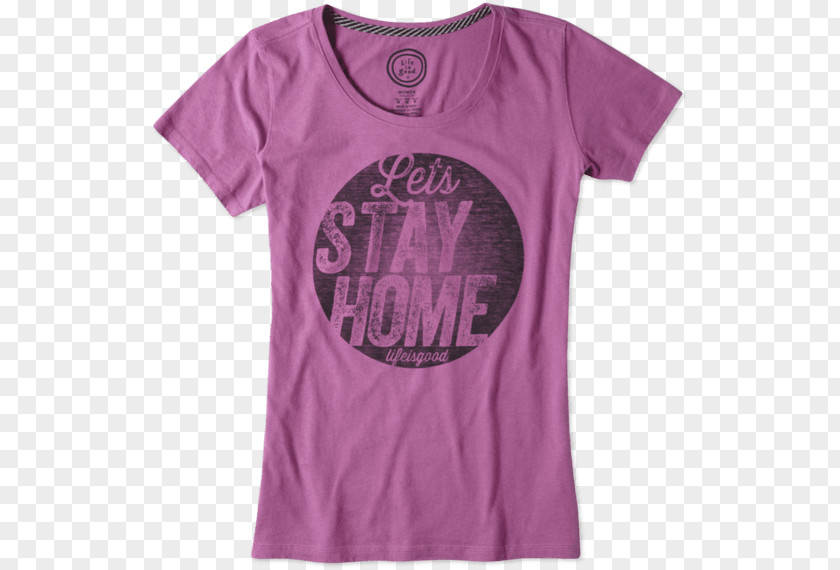 Lets Stay Home T-shirt Sleeve Neck Font PNG