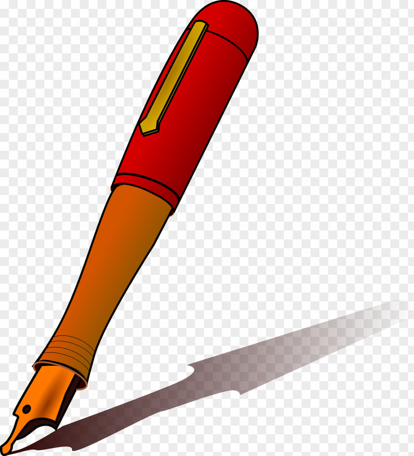 Red Pen Paper Marker Clip Art PNG