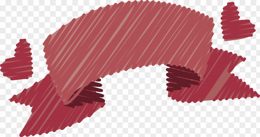 Red Doodle Ribbon PNG