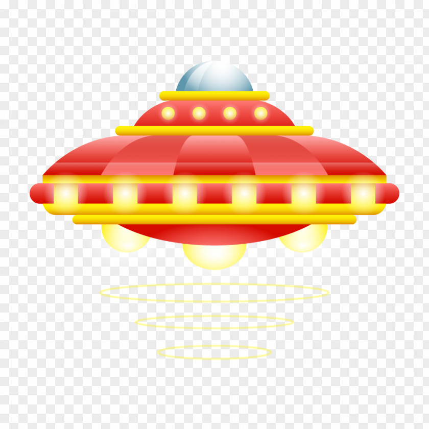 Red Yellow Cartoon Spaceship Spacecraft Animation PNG