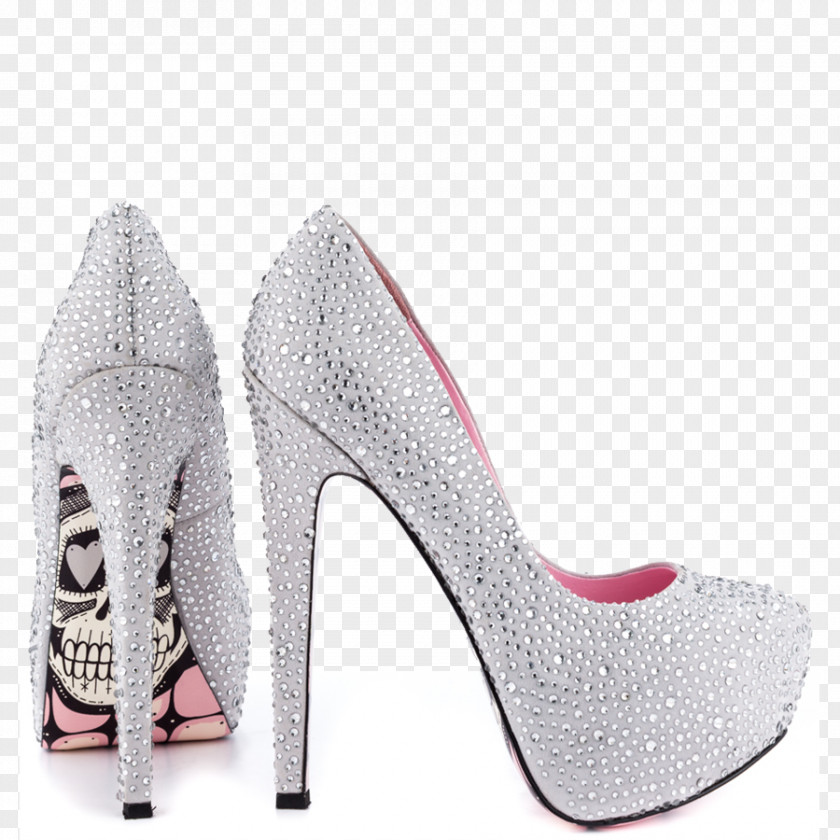 Silver Court Shoe High-heeled Sequin PNG