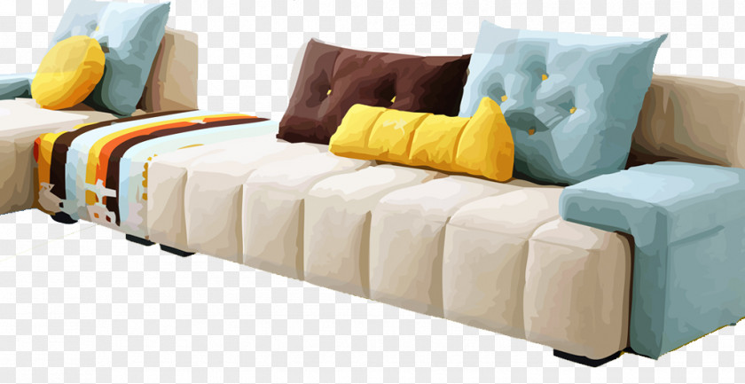 Watercolor Sofa Couch Furniture PNG