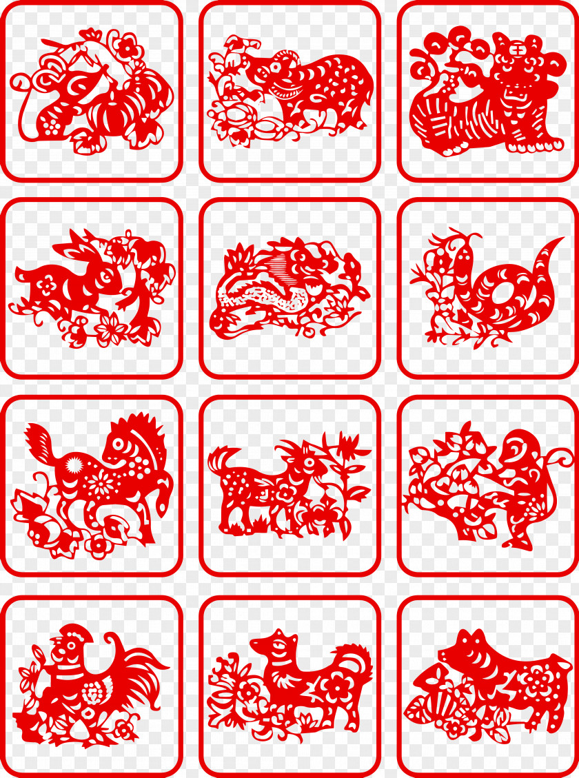 Blue Monkey Papercutting Chinese Zodiac Paper Cutting Image Design PNG