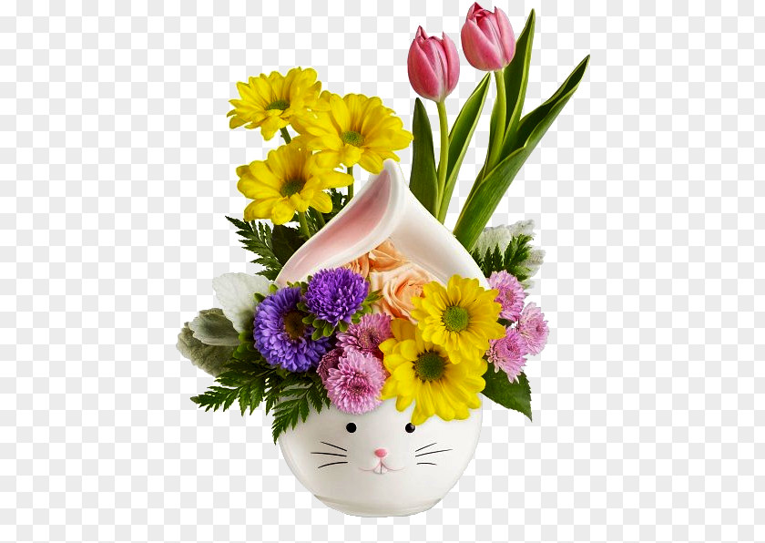 3d Three Dimensional Flower Easter Bunny Bouquet Delivery PNG
