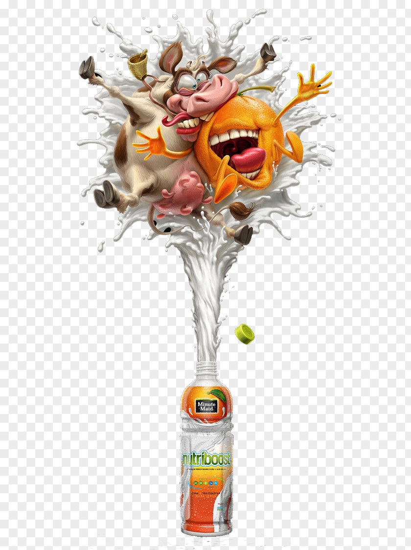 Creative Milk Orange Soda Soft Drink PNG