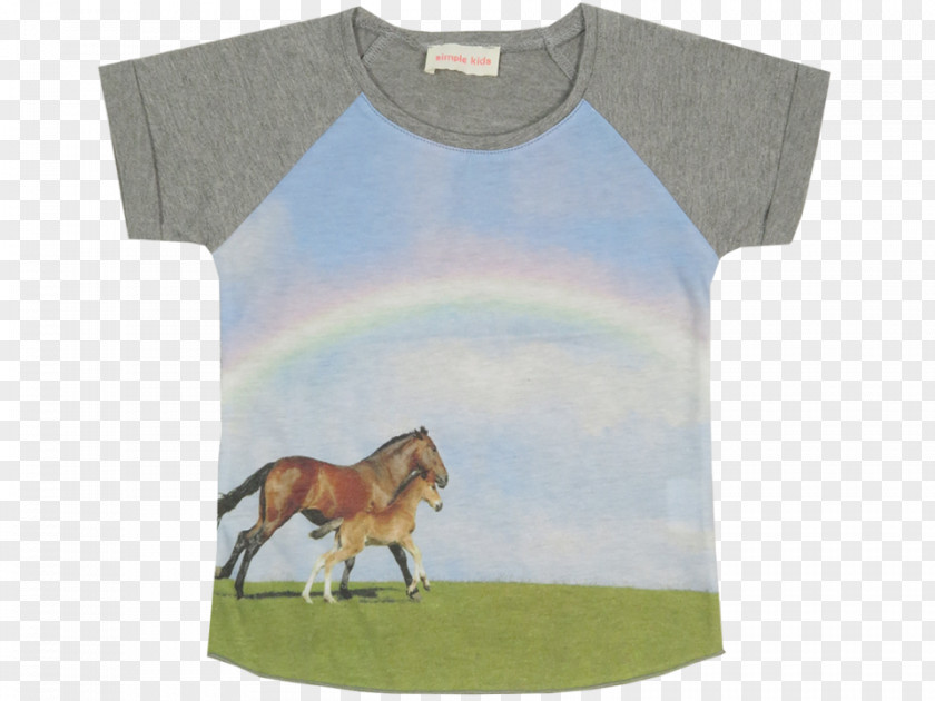 T-shirt Horse Sleeve Outerwear Neck PNG