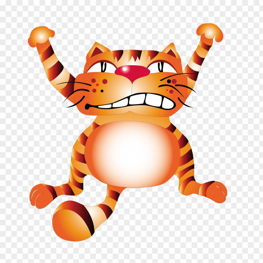 Cute Cartoon Tiger Cat Garfield Animation PNG