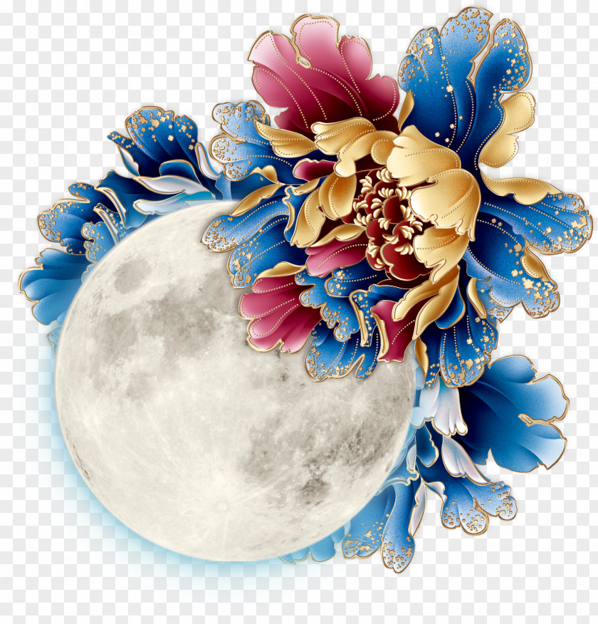 Moon Mid-Autumn Festival Template Blue PNG